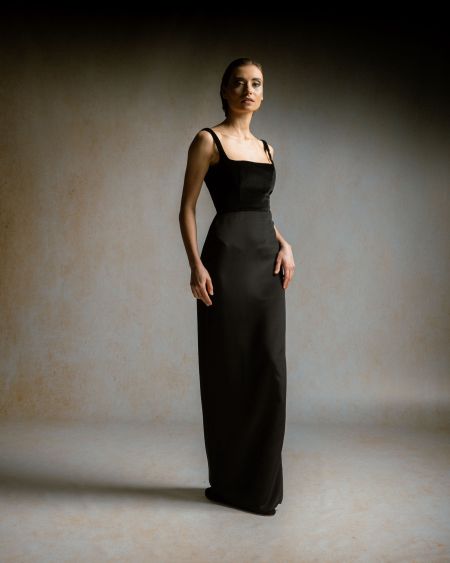 ECLIPSE - Kleid mit Karree-Ausschnitt und schmalen Trägern