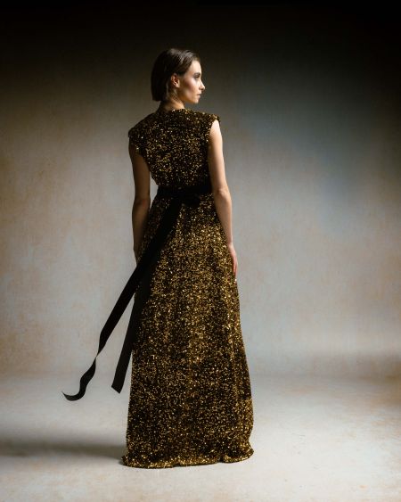 STARFALL - Paillettenkleid mit Wasserfallausschnitt