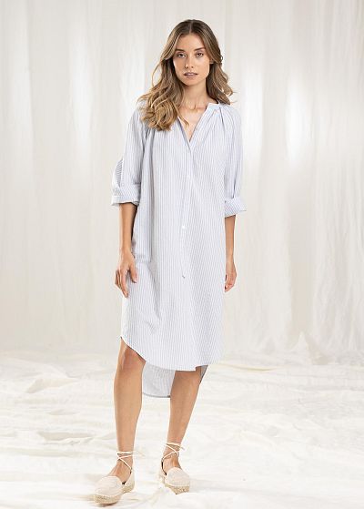 nos_121 hemdblusenkleid am kragen gerafft