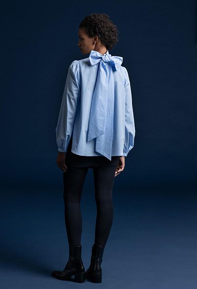 nos_127 bluse mit schleife am stehkragen