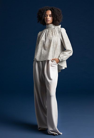 nos_127 bluse mit schleife am stehkragen