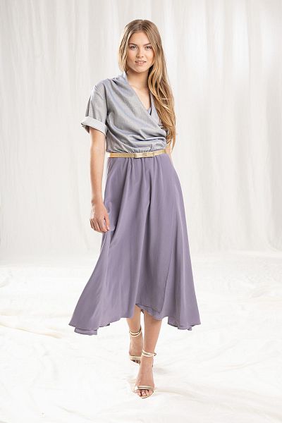 nos_112 wickelkleid mit weitschwingendem rock